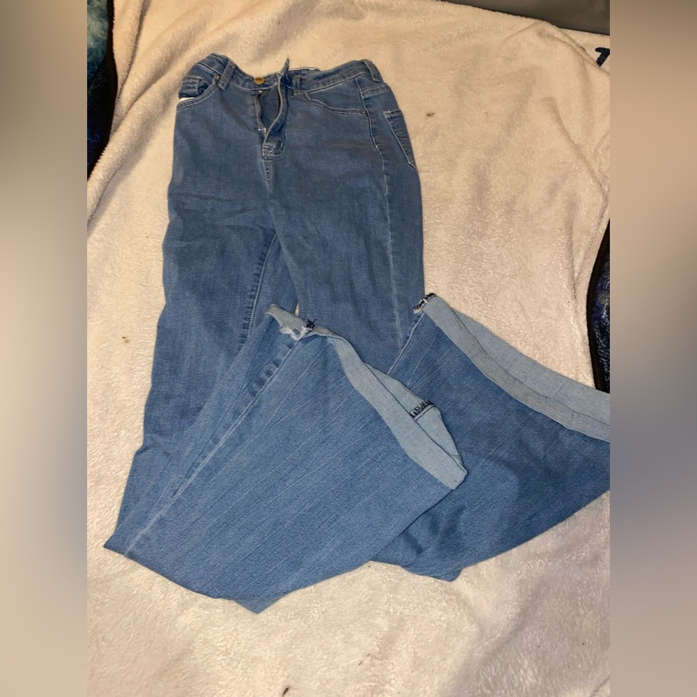 Shein high rise flare jeans.